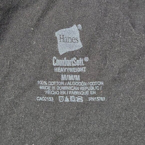 Hanes Mens M Lineman Skull Wings‎ Tee Black High Voltage Y2K Bold Graphic Shirt - Picture 10 of 11